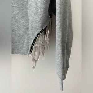 💕NEW💕 Forever21 Rhinestone Fringe Trim Pullover